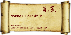 Makkai Belián névjegykártya